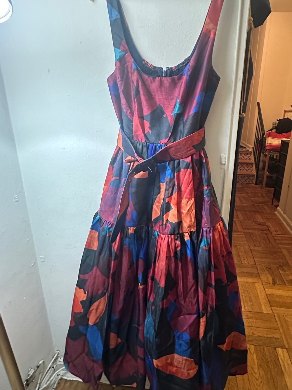 Hutch Alice Belted Floral-Print Midi Dress Size 0